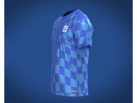 Soccer Blue Jersey Player-09 3D Model