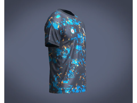 Soccer Blue Printed Jersey-11 3D Model