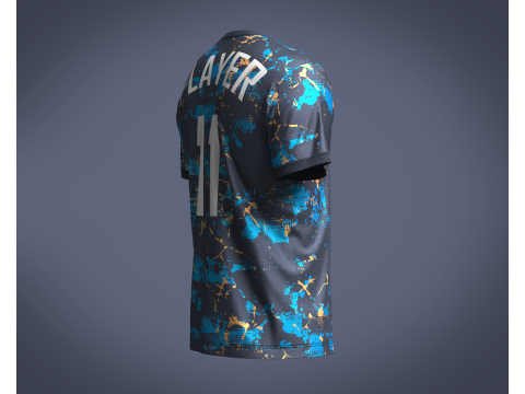 Soccer Blue Printed Jersey-11 Modèle 3D