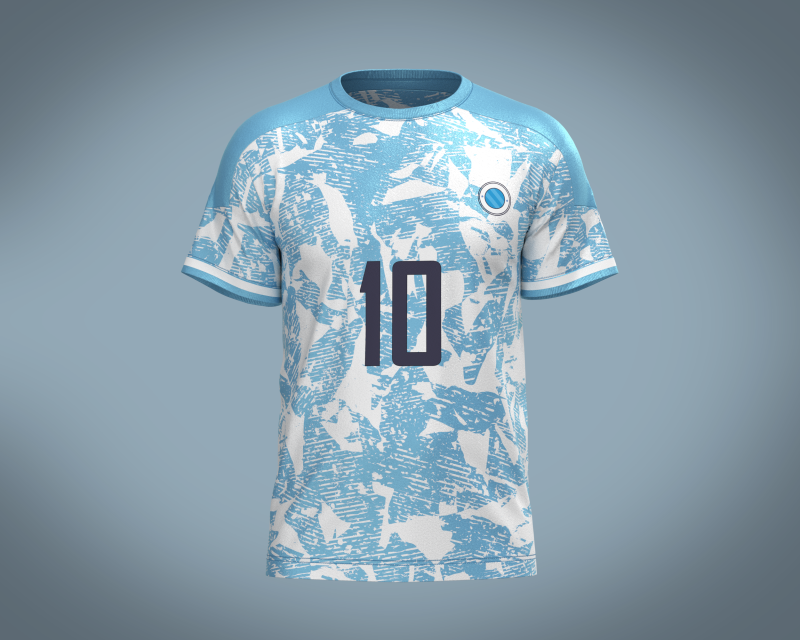 Soccer Blue Print Jersey Player-10 3D Model .c4d .max .obj .3ds .fbx .stl .blend 