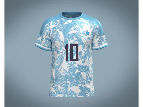 Koszulka piłkarska z niebieskim nadrukiem Player-10 Model 3D