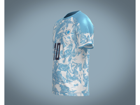 Soccer Blue Print Jersey Player-10 3D Model