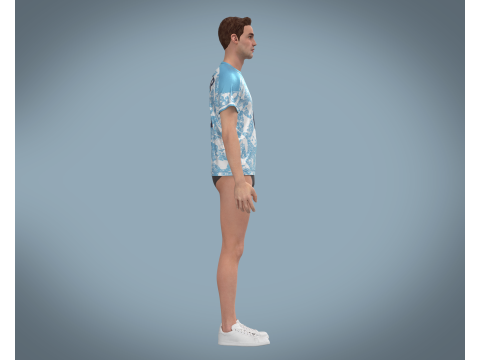 Soccer Blue Print Jersey Player-10 3D Model