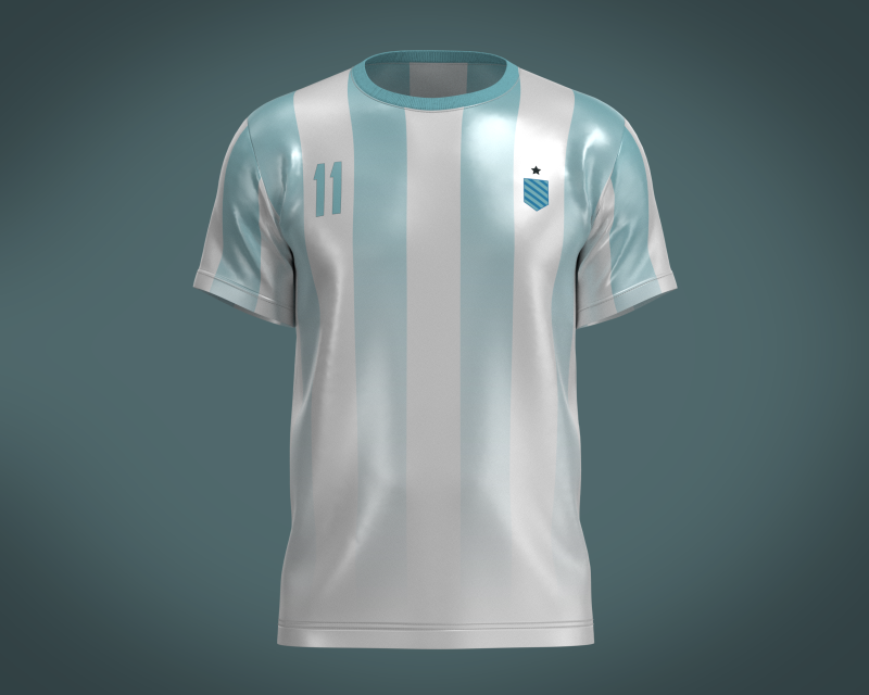 Soccer Blue Sports Jersey Player-11 Modelo 3D .c4d .max .obj .3ds .fbx .stl .blend 