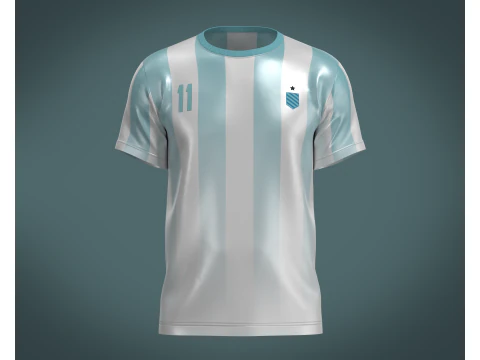 सॉकर ब्लू स्पोर्ट्स जर्सी प्लेयर-11 3D मॉडल