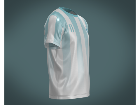 Soccer Blue Sports Jersey Player-11 Modelo 3D