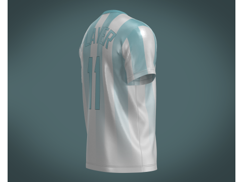 Soccer Blue Sports Jersey Player-11 Modelo 3D
