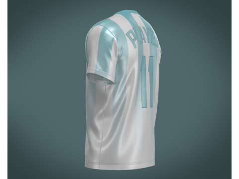 Soccer Blue Sports Jersey Player-11 Modelo 3D