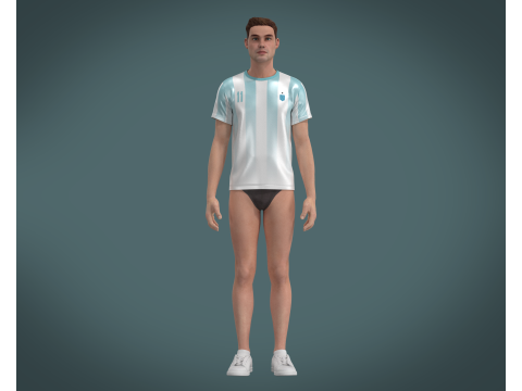 Soccer Blue Sports Jersey Player-11 Modelo 3D