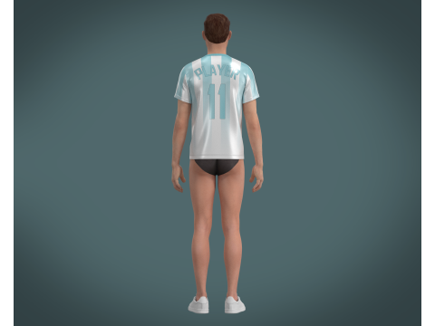 Soccer Blue Sports Jersey Player-11 Modelo 3D