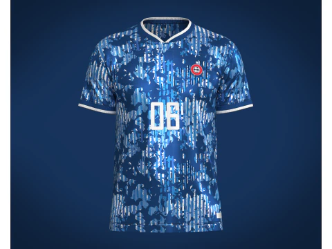 Jogador de camisa esportiva azul de futebol-06 Modelo 3D