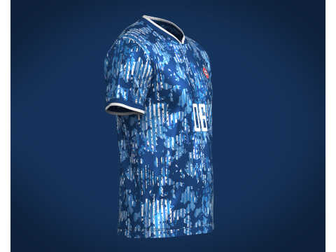 Soccer Blue Sports Jersey Player-06 3D-Modell