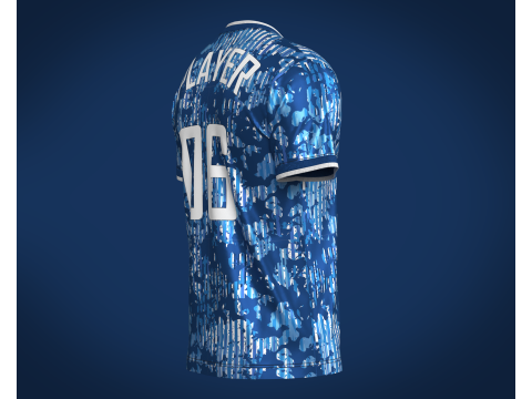 Soccer Blue Sports Jersey Player-06 3D-Modell