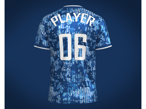 Soccer Blue Sports Jersey Player-06 3D-Modell