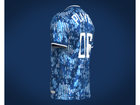 Soccer Blue Sports Jersey Player-06 3D-Modell