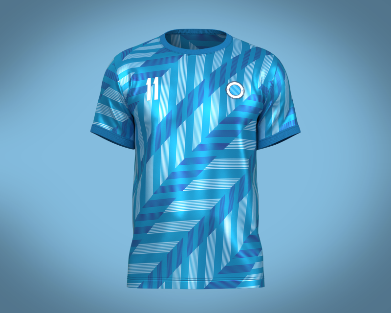 Soccer Blue Stripe Jersey Player-11 3D Model .c4d .max .obj .3ds .fbx .stl .blend 