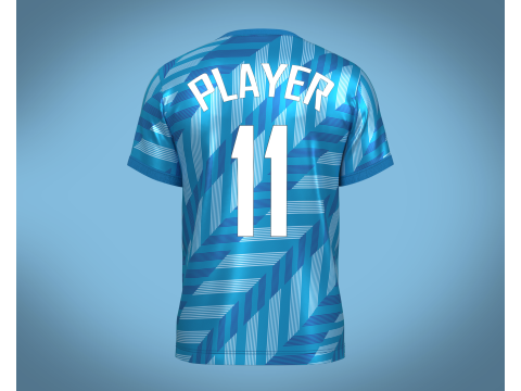 Soccer Blue Stripe Jersey Player-11 3D Model