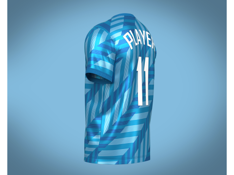 Soccer Blue Stripe Jersey Player-11 3D Model