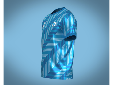 Soccer Blue Stripe Jersey Player-11 3D Model