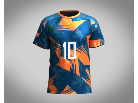 Soccer Brownish orange color with Blue Purple Jersey Player-10 3D Model