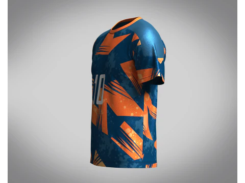 Soccer Brownish orange color with Blue Purple Jersey Player-10 3D Model