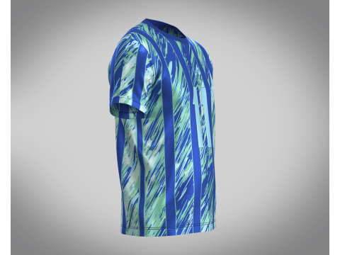 Soccer Blue Stripe Jersey Player-11 V2 3D Model