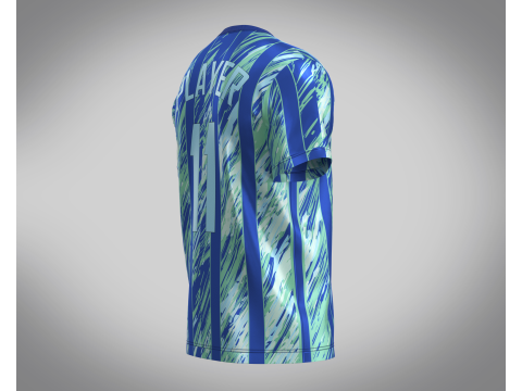 Soccer Blue Stripe Jersey Player-11 V2 3D Model