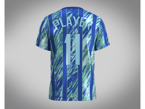 Soccer Blue Stripe Jersey Player-11 V2 3D Model