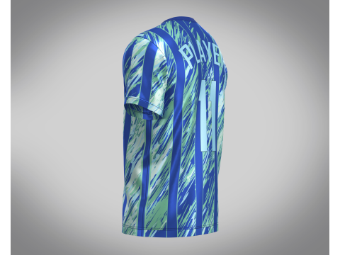 Soccer Blue Stripe Jersey Player-11 V2 3D Model
