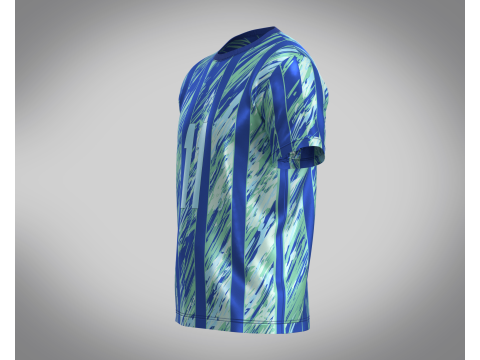 Soccer Blue Stripe Jersey Player-11 V2 3D Model