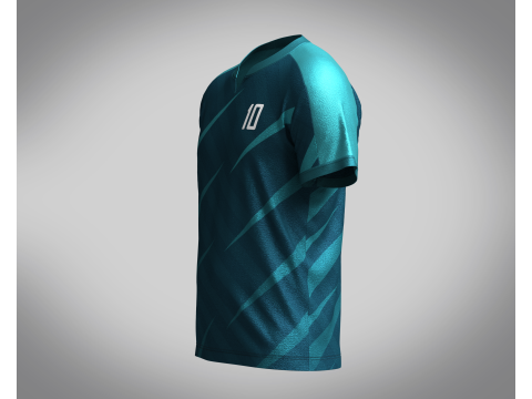 Mens Soccer Ash color Jersey Player-10 Model 3D
