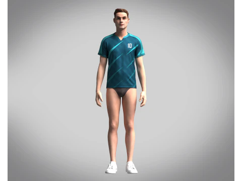 Mens Soccer Ash color Jersey Player-10 3D Model