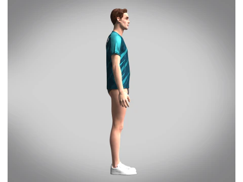 Mens Soccer Ash color Jersey Player-10 3D Model