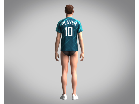 Mens Soccer Ash color Jersey Player-10 Model 3D