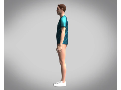 Mens Soccer Ash color Jersey Player-10 3D Model