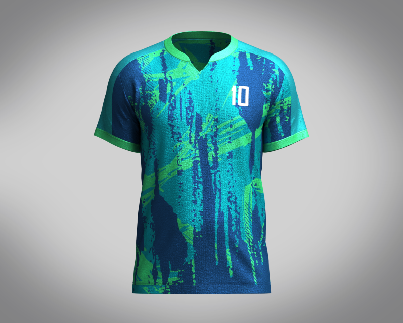 Men Soccer Blue and Mint Jersey Player-10 3D मॉडल .c4d .max .obj .3ds .fbx .stl .blend 