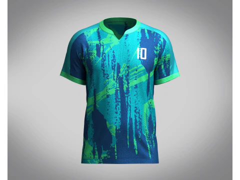 Jogador de futebol masculino azul e menta-10 Modelo 3D