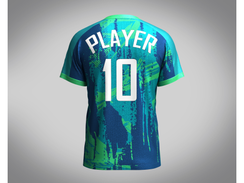 Men Soccer Blue and Mint Jersey Player-10 3D मॉडल