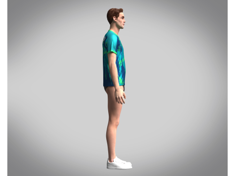 Men Soccer Blue and Mint Jersey Player-10 3D मॉडल