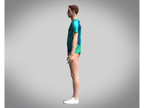 Men Soccer Blue and Mint Jersey Player-10 3D मॉडल