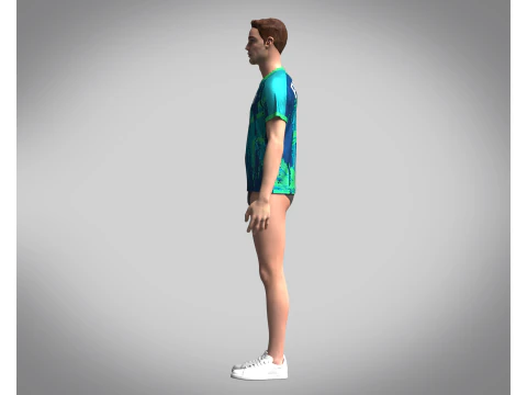 Men Soccer Blue and Mint Jersey Player-10 3D Model