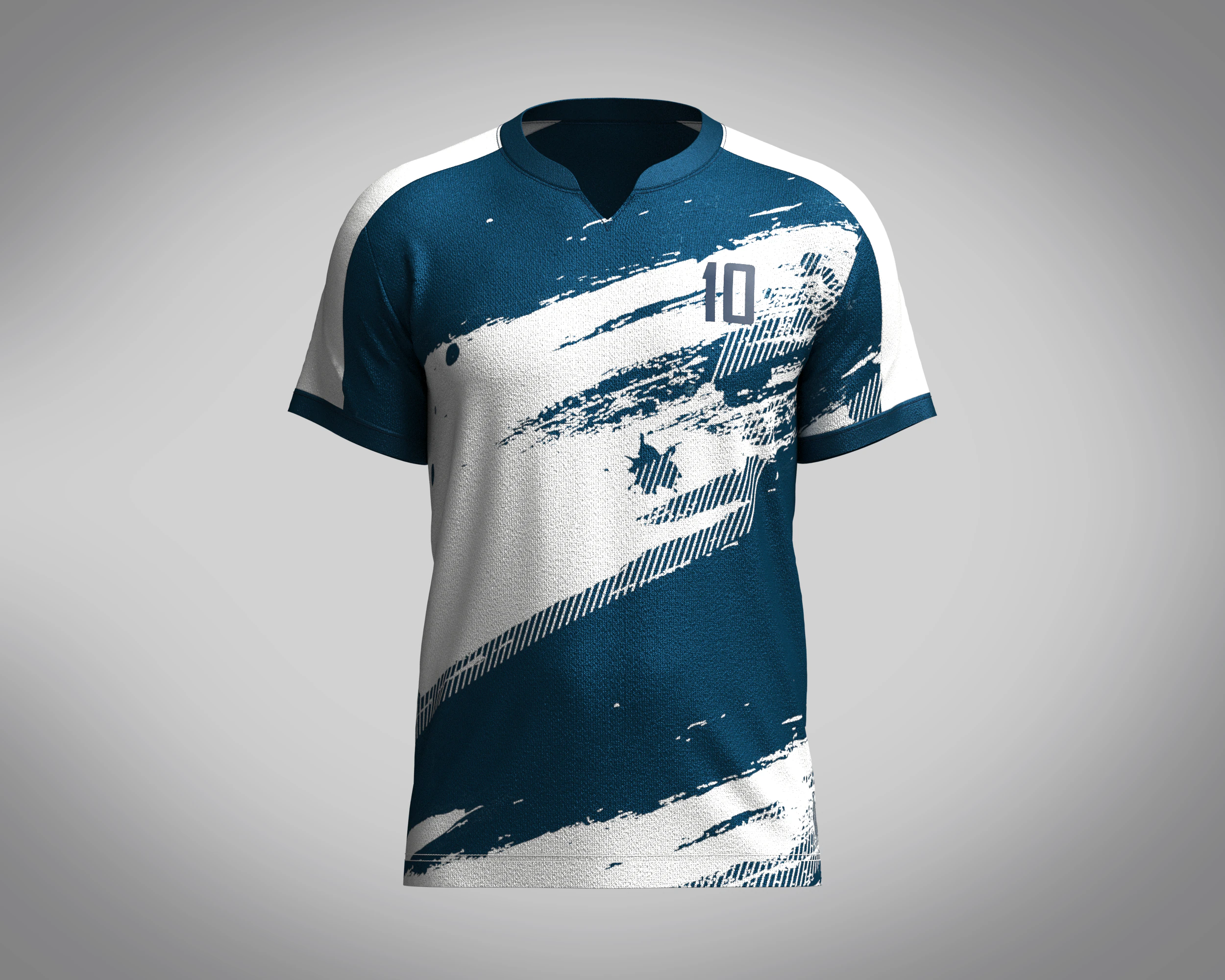 Men Soccer Blue and White Jersey Player-10 3D Model .c4d .max .obj .3ds .fbx .stl .blend 