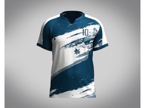 Men Soccer Blue and White Jersey Player-10 3D 模型