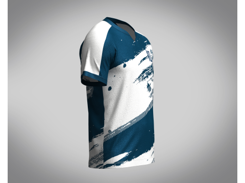 Men Soccer Blue and White Jersey Player-10 3D 模型