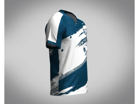 Men Soccer Blue and White Jersey Player-10 3D Model