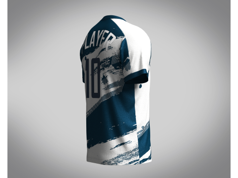 Men Soccer Blue and White Jersey Player-10 3D 模型