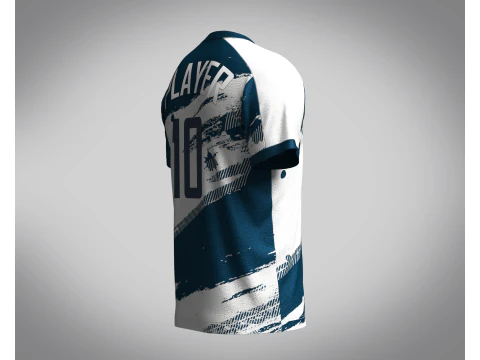 Men Soccer Blue and White Jersey Player-10 3D Model