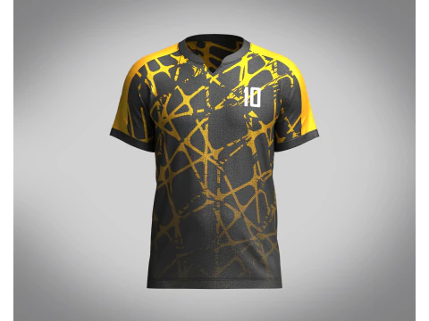 남자 축구 브라운 및 블랙 저지 Player-10 3D 모델