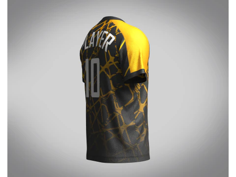 Men Soccer Brown and Black Jersey Player-10 3D Model