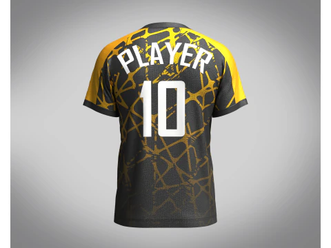 Men Soccer Brown and Black Jersey Player-10 3D Model